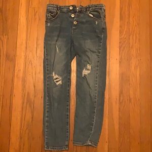 Zara Kids girls ripped cropped jeans